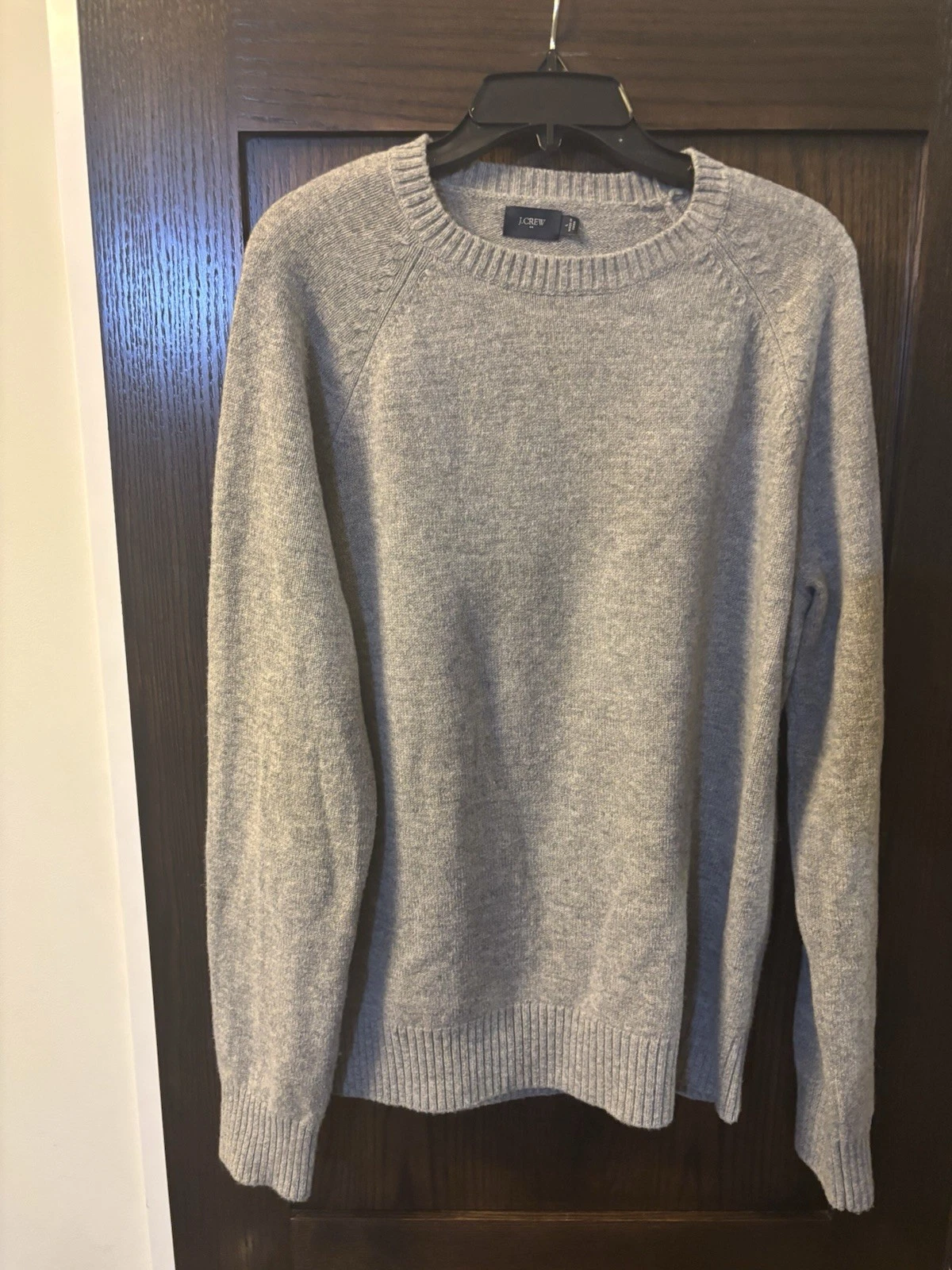 J Crew Men’s 100% Lambs Wool, Gray, Pullover, Size L