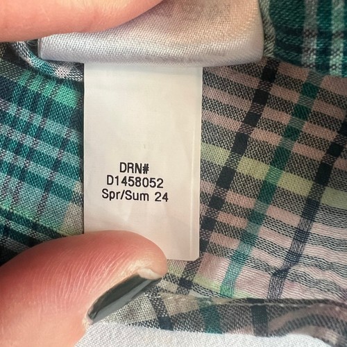 Eddie Bauer Women's Camp Shirt, Lightweight, XL, Cotton, Green/White, Hike Plaid - Picture 5 of 8