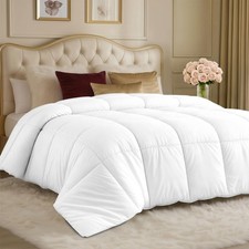 Queen Size Duvet Insert Comforter 88 x 88 Inches All Season Bedding White