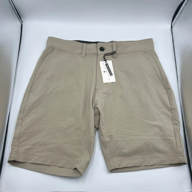 NWT Sperry Seersucker Men's Stone Beige Casual Summer Lightweight Shorts Size 30