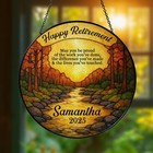 Personalized Retirement Stained Glass Suncatcher, Custom Coworker Gift 2025
