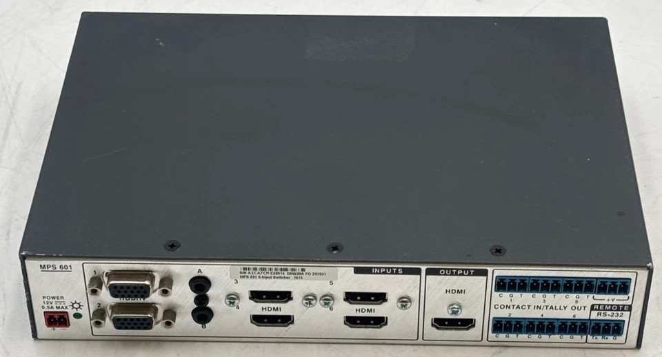 Comutador de apresentação de mídia Extron MPS 601 6 entradas - Imagem 2 de 2