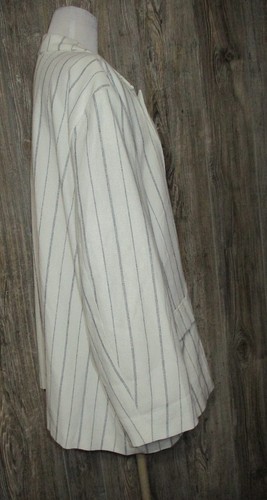 NWT Old Navy DoubleBreasted Linen Blazer Ivory & Navy Stripe Size XXL - Picture 6 of 16