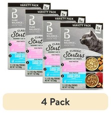  4 pack Gourmet Cat Treat Starters,Salmon,Tuna Shrimp Recipe Variety Pack