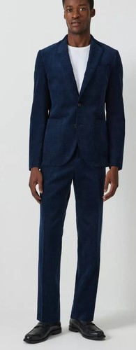 John Lewis Regular Fit Corduroy Suit Blazer Mens Navy SIZE 42R REF CL10 - Picture 5 of 8