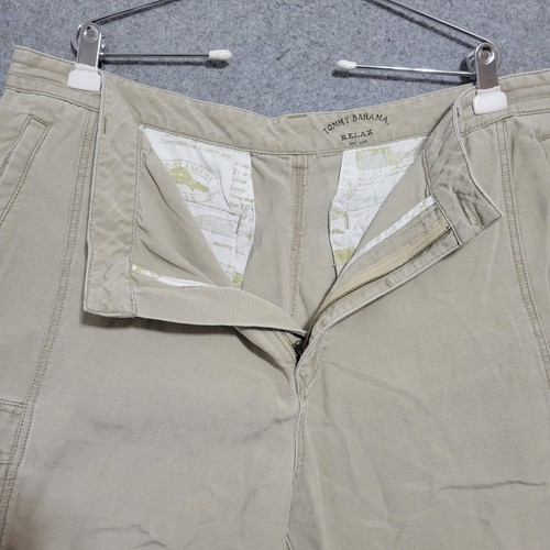 Tommy Bahama Shorts Mens 42 Beige Relax Cargo Tencel-Cotton Utility 90s Y2K Gorp - Picture 13 of 15