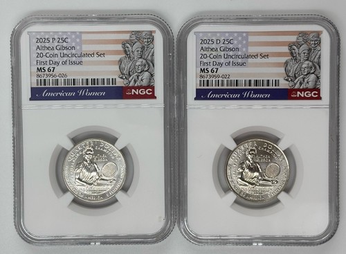 2025 P D ALTHEA GIBSON AMERICAN WOMEN AWQ NGC MS67 🔥FIRST DAY OF ISSUE🔥 - Picture 1 of 3
