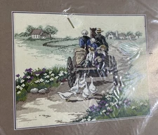 Vintage J&P Coats 23538 An Amish Afternoon Counted Cross Stitch Kit 14-ct New