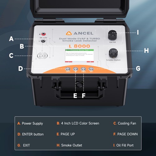 Ancel L8000 EVAP Turbo Systems Smoke Machine Leak Detector AIR & SMOKE Dual Mode - Picture 11 of 13