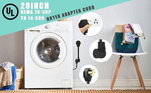 Adaptador de secadora de 1,8 pies de 3 clavijas a 4,4 3 negro  - Imagen 3 de 7