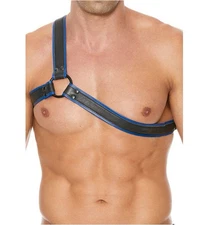 SHOTS-UOMO Genuine Leather Gladiator Y-Shaped Chest Harness Fetish ONE SIZE