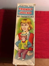 Vintage ALPS Friendly Jocko Battery-Operated Monkey Toy w/ Remote & Original Box