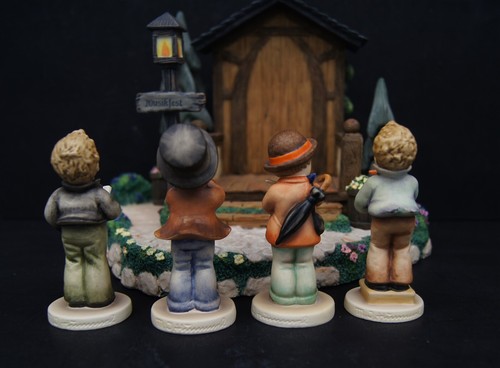 Conjunto de estatuillas Hummel/pequeños creadores de música Hummelscape con caja - 1984 retirado TMK-6 - Imagen 16 de 22