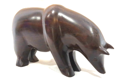 Vintage Hand-Carved Ironwood Bear Sculpture MCM Figure 10" Heavy 3 lbs 3 oz. - Picture 2 of 8