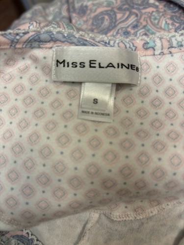 MISS ELAINE Cottonessa Long Gown Style # 502872 Short Sleeve Paisley SZ S - Picture 7 of 7