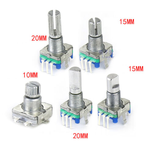 Rotary Shaft Encoder EC11 5Pin Digital Potentiometer With Push Switch 10/15/20mm - Picture 2 of 17