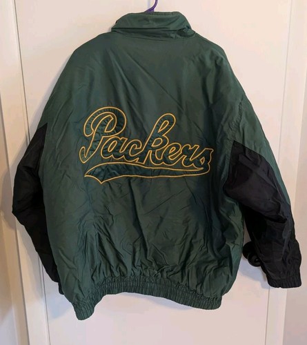 Vintage Green Bay Packers Men's XL Logo 7 Game Day Puffer Zip Winter Jacket - Picture 2 of 3