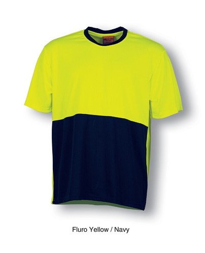2 3 5 PACK Hi-Vis Safety Tee Shirt Short Sleeve Workwear Breathable Cool Dry - Picture 4 of 4