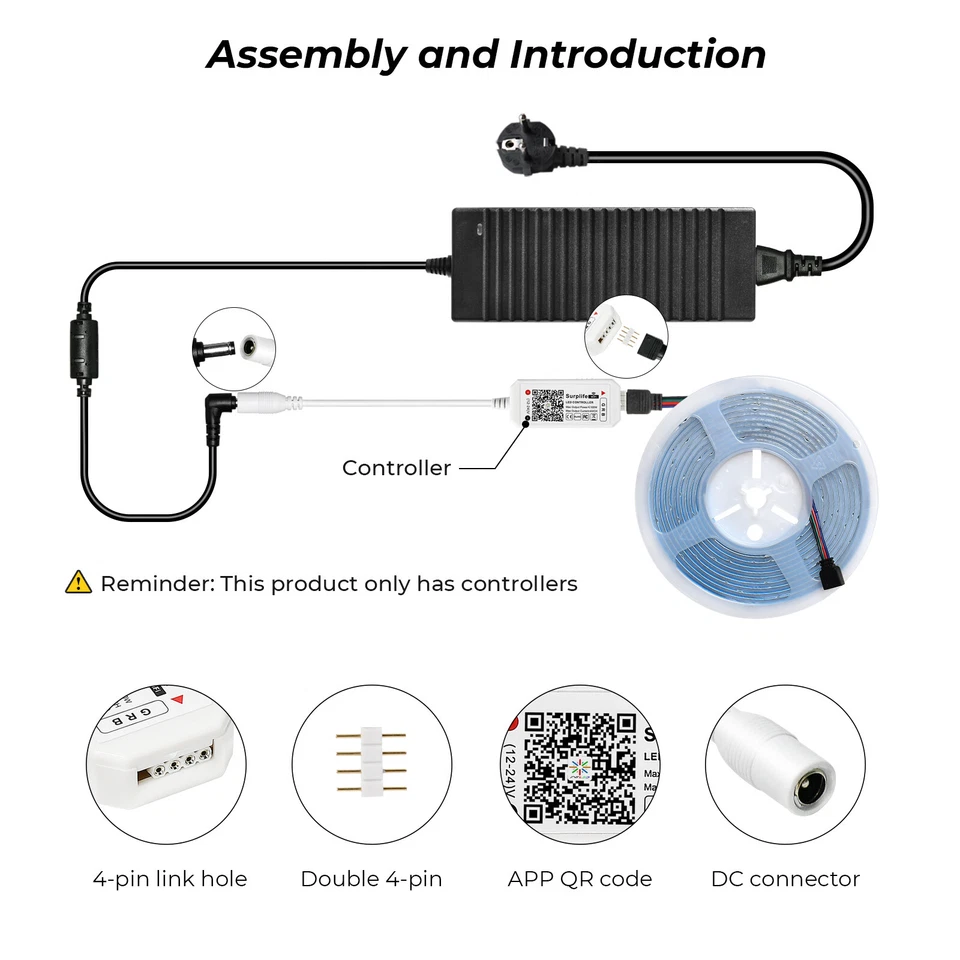 WiFi Smart RGB LED Strip Light Music Wireless Controller For Google Alexa Home - Image 3 of 4