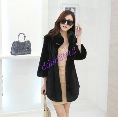 Manteau Luxe Casual Parka Long D'hiver épais Vison De Femmes Chaud Fourrure Fourrure Outwear De De wCBvqO