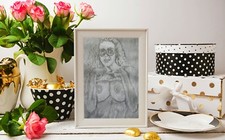 Charcoal Drawing of a Nude Female: Original Art/A3 size 