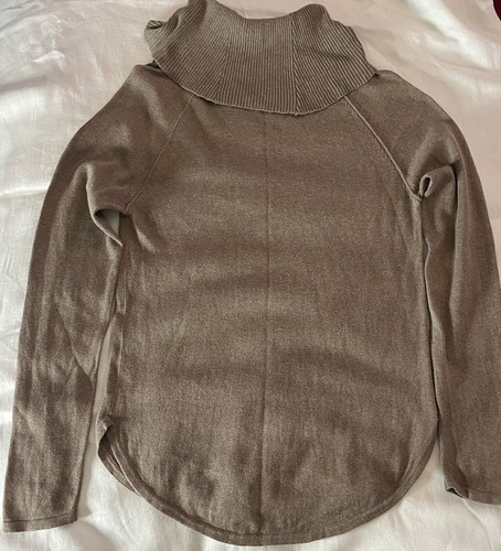 EUC Jeanne Pierre Womens S Heather Brown Knit Turtleneck Sweater 100% Cotton - Picture 7 of 8