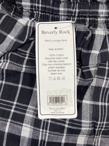 Mens Lounge Pants Lightweight Check Plaid Sleep Pajama Pants with 2 Pocket - Picture 3 of 4