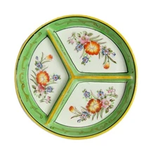 Gorgeous Hand Painted Vintage Ceramic Candy Nut Relish Tidbit Serving Dish JAPAN