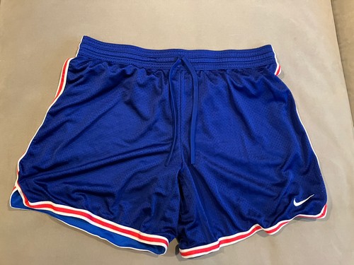 Vintage - Nike - Dri Fit - Basketballshorts - blau mit roten & weißen Streifen - XL
