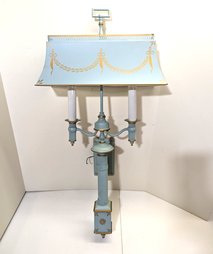 Italienische Toleware Wandleuchte Leuchte Georgian Lighting Studio Italy blau 2armig RAR - Bild 12 von 22