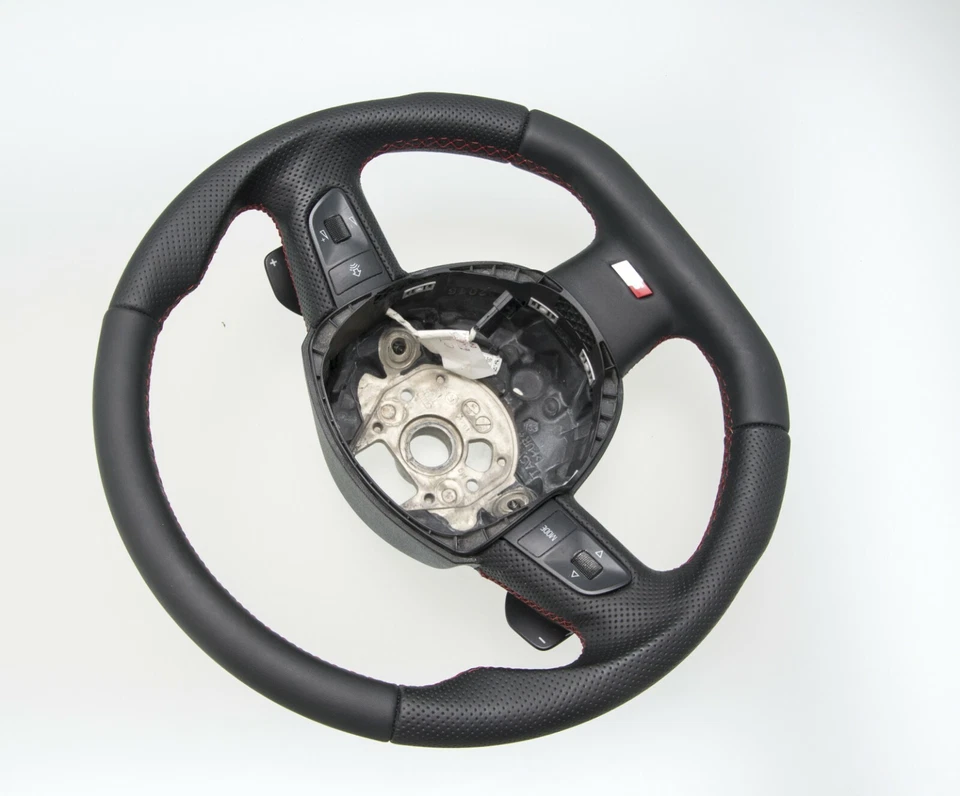 SPORT Lenkrad beziehen mit Leder für Audi A6 4F JAHR 2005 mit Schaltwippen - Bild 4 von 4