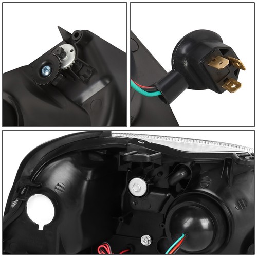 FOR 1999-2000 HONDA CIVIC LED DRL BLACK AMBER SIDE TURN PROJECTOR HEADLIGHTS - Picture 8 of 11