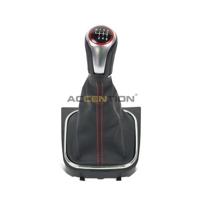 6 Speed Gear Shift Knob With Boot For VW Scirocco 2009-2014 EOS 2006-2011