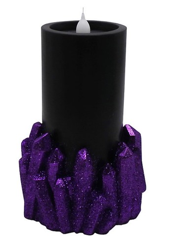 Halloween Gothic Black Flameless LED 6” Lava Candle - New - Picture 2 of 2