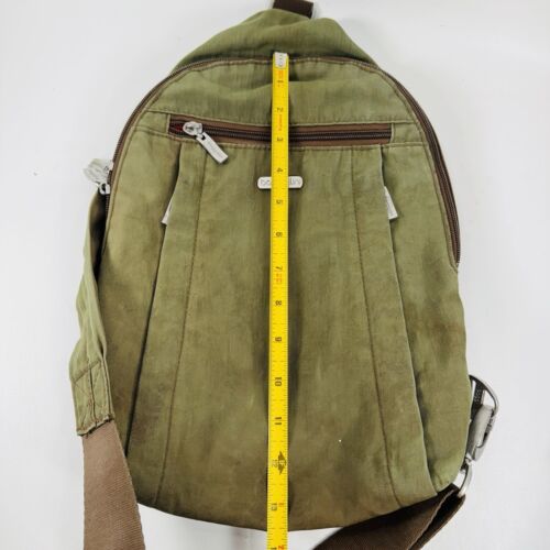 Baggallini Double Zip Sling Olive Green Nylon Backpack Bag - Picture 17 of 18