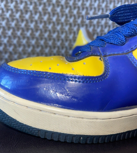 RARE Makaveli Branded 2pac Tupac Shakur Shoes Size 10 1/2 Blue Yellow Lakers - Picture 11 of 12