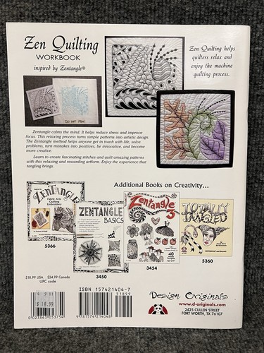 Zen Quilting Workbook: Inspired by Zentangle Book By Pat Ferguson New - Foto 2 di 4