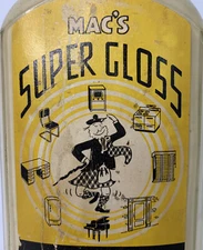 MAC'S SUPER GLOSS SURFACE GLAZE Glass Bottle 90% Left.  Vintage