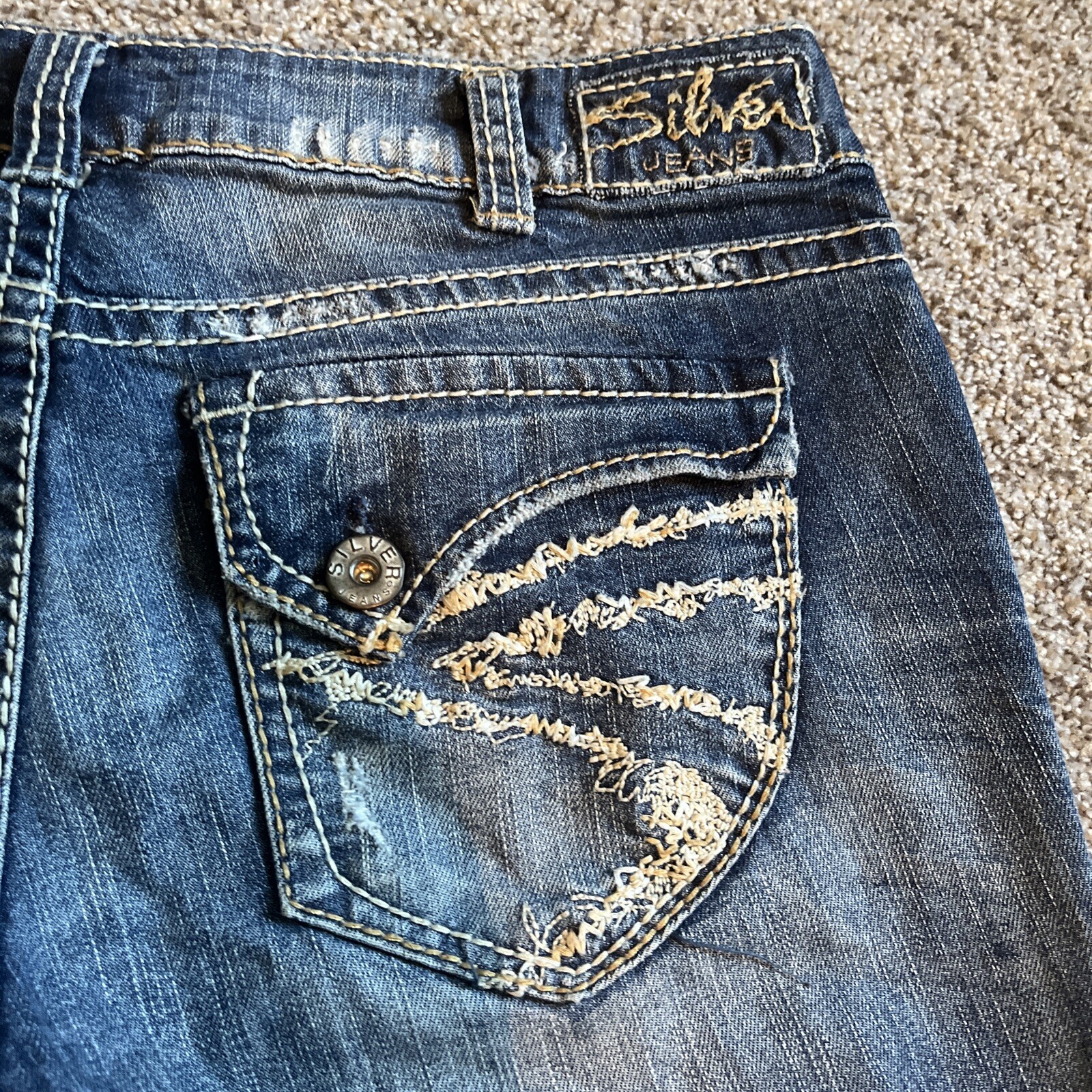 Silver Jeans Suki Surplus Jeans Womens 31 X 32 Flap Pocket Bootcut - View 19