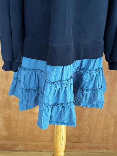 Next Navy Blue Cotton Layered Sweatshirt Dress Size 20 Next - Picture 4 of 9