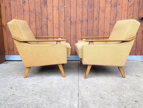 60er Vintage Poltrona Retrò 2x Easy Sedia Danish 60s Ufficio Medio Secolo G - Foto 3 di 21