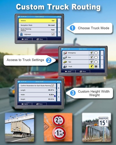 7-Inch GPS for Truck Drivers with Custom Routing & Driver Alerts - 2025 Model - Picture 6 of 9