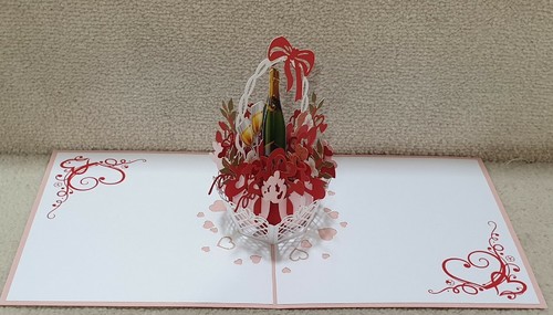 Beautiful 3D Pop up Flowers Basket Card (Birthday, Congrats Get Well,Blank card - Picture 2 of 4