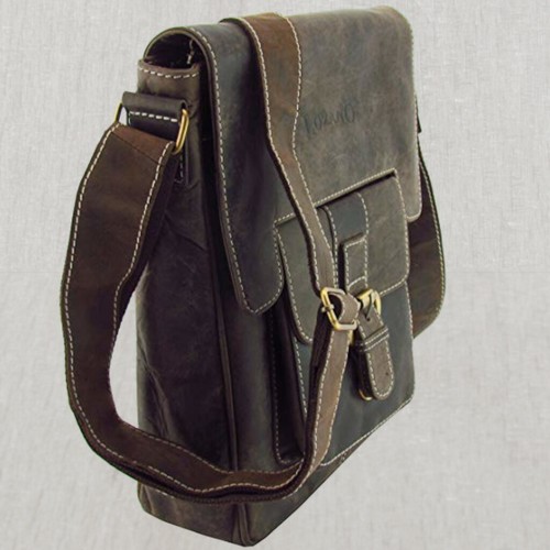 Lozano Schultertasche aus Büffelleder in Sattelleder Optik geöltes Leder - Picture 6 of 6