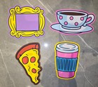 FRIENDS TV SERIES COFFEE COASTER WARNER BROTHERS PVC PIZZA FRAME COFFEE CUP ROS
