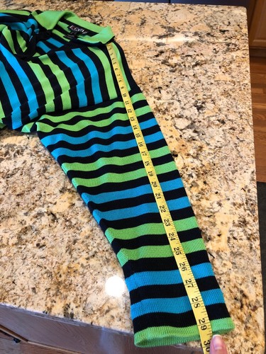 Escada Margaretha Ley Women’s Sweater Blue Green Stripes Size 42 - Picture 7 of 10