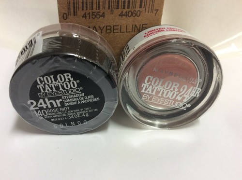 LOT OF 4 - Maybelline Eyestudio Color Tattoo 24HR Eyeshadow #140 ROSE RIOT New. - Picture 5 of 6