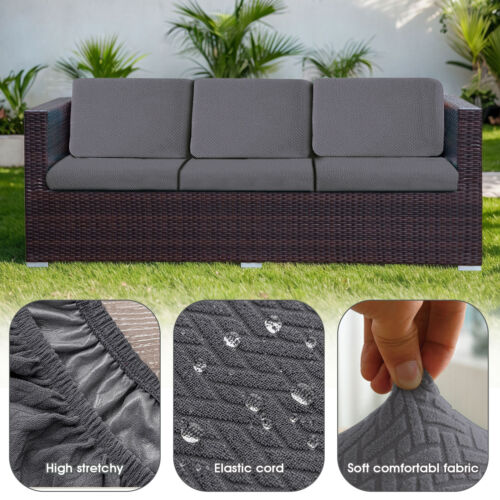 Funda de cojín elástica para sofá de patio 2/6/8 piezas funda de cojín para exterior funda de asiento de silla - Imagen 8 de 110