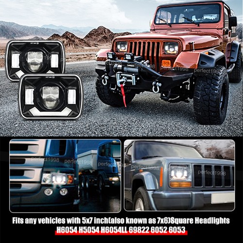 Faros LED 5x7" 7x6" Hi/Lo/DRL intermitente para camioneta Toyota todoterreno 4Runner - Imagen 2 de 10