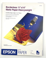 Epson Matte Paper (s041468) - Borderless 11" x 14" Matte Paper-Heavyweight 50 pc